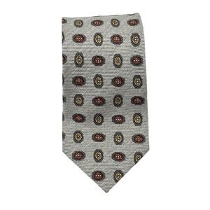 Ermenegildo Zegna Mens Beige Geometric Silk Neck Tie Made in Italy 60 1/4x3 1/4"